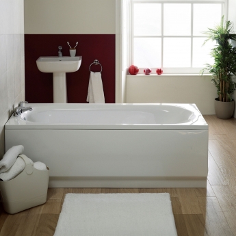 Verona Caymen Single Ended Rectangular Bath 1200mm x 700mm - 0 Tap Hole (inc Leg Set)