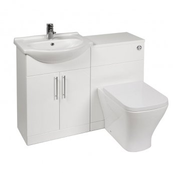 Verona F60S Combination Unit with 600mm WC Unit - Gloss White