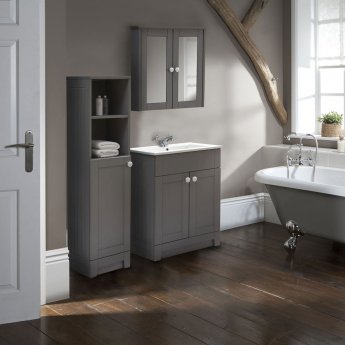 Verona Holborn Floorstanding Vanity Unit with Inset Basin 600mm Wide - Dust Grey