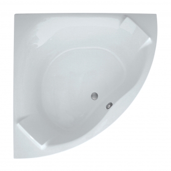 Verona Luxe Double Ended Corner Bath with Built-In Headrest 1400mm x 1400mm - 0 Tap Hole (inc Leg Set)