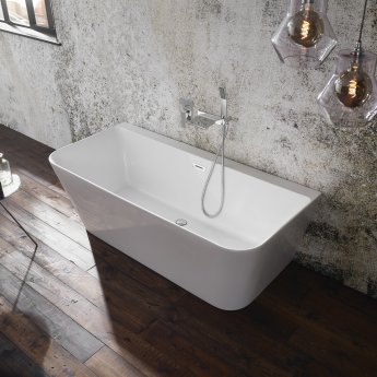 Verona Mono Luxury Back to Wall Freestanding Bath with Waste 1700mm x 800mm - 0 Tap Hole