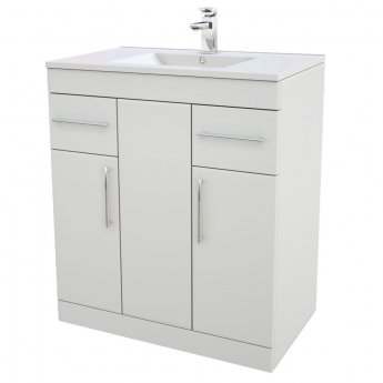 Verona Rialto Floor Standing Vanity Unit and Basin 750mm Wide White 1 Tap Hole