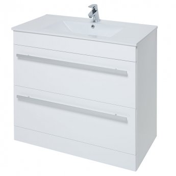 Verona Trevi Floor Standing Vanity Unit with Basin 750mm Wide White 1 Tap Hole