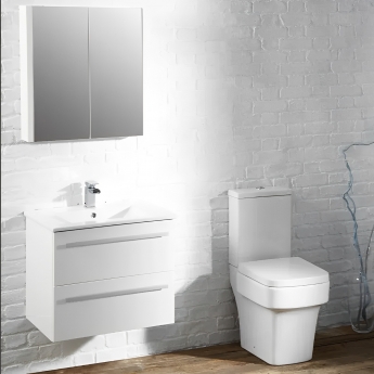 Verona Trevi Wall Hung Vanity Unit with Basin 600mm Wide White 1 Tap Hole