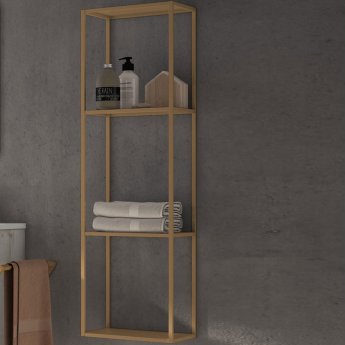 Verona Vogue Wall Hung Open Storage Shelf Unit 300mm Wide - Copper