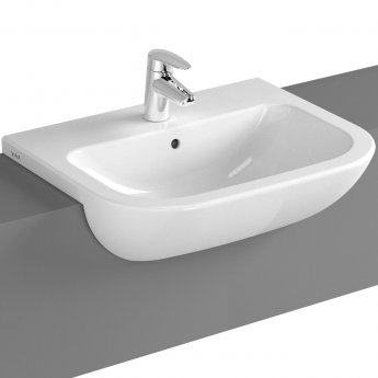 Vitra S20 Semi Recessed Basin 550mm Wide 1 Tap Hole