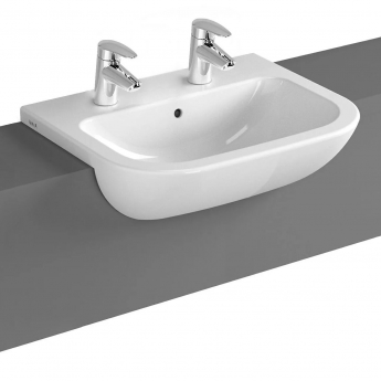 Vitra S20 Semi Recessed Basin 550mm Wide 2 Tap Hole