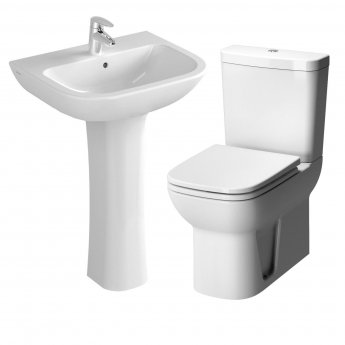 Vitra S20 Cloakroom Suite Toilet and 450mm 1 Tap Hole Basin